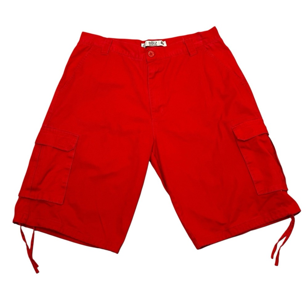 Men's Vintage Y2K Noiz Premium Jean Shorts Size 40 Red Baggy Long Streetwear